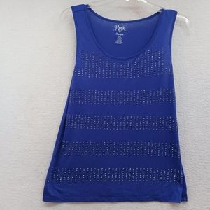 Rock‎ 47 by Wrangler Women’s Studded Sleeveless Purple Tank Shirt Size XXL